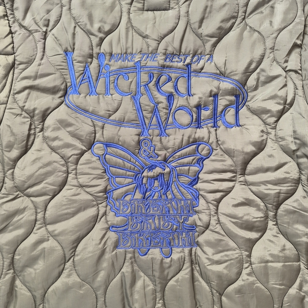 BNWT Obey Wicked World Quilted Liner Jacket Green L Utility Streetwear Graphic - Picture 10 of 16